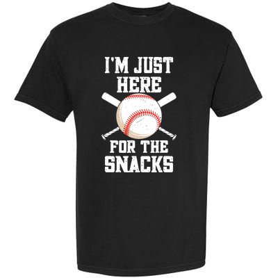 I'm Just Here For The Snacks Vintage Baseball Garment-Dyed Heavyweight T-Shirt