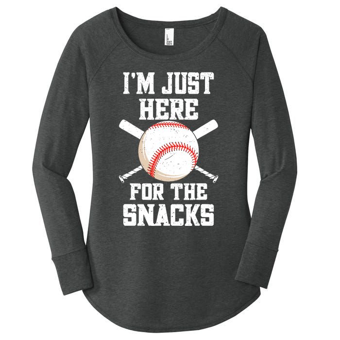 I'm Just Here For The Snacks Vintage Baseball Women's Perfect Tri Tunic Long Sleeve Shirt