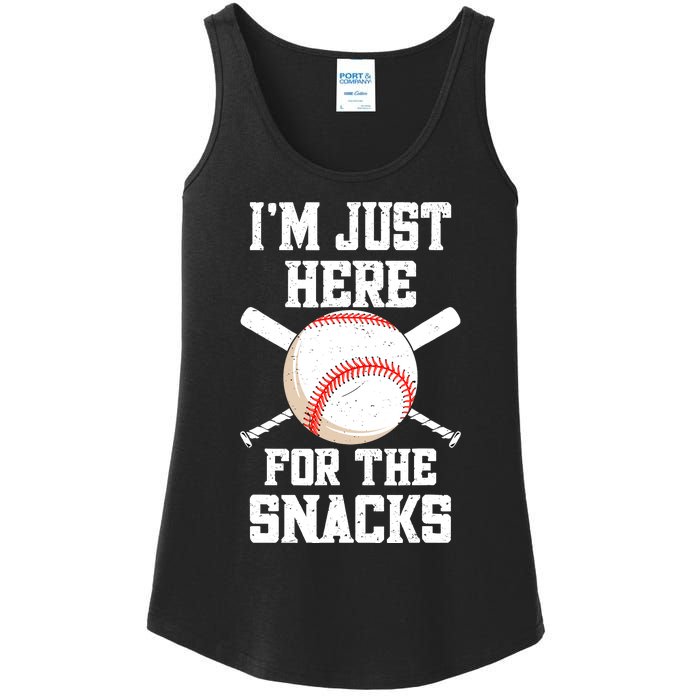 I'm Just Here For The Snacks Vintage Baseball Ladies Essential Tank