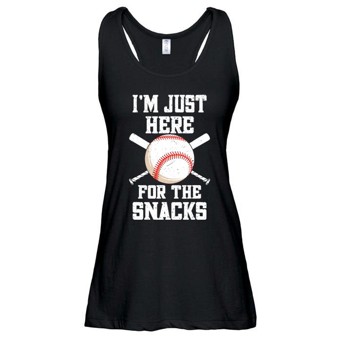 I'm Just Here For The Snacks Vintage Baseball Ladies Essential Flowy Tank