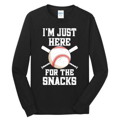 I'm Just Here For The Snacks Vintage Baseball Tall Long Sleeve T-Shirt