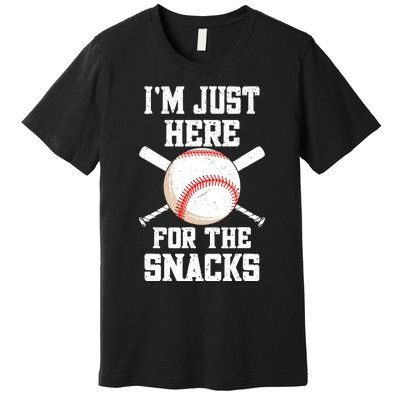 I'm Just Here For The Snacks Vintage Baseball Premium T-Shirt