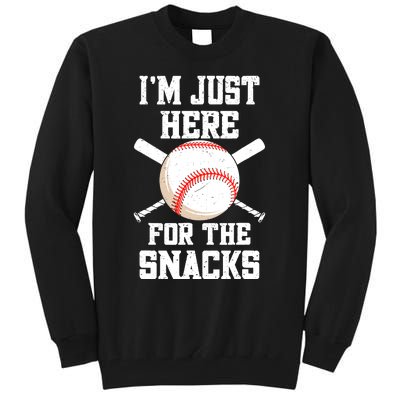 I'm Just Here For The Snacks Vintage Baseball Tall Sweatshirt