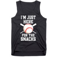 I'm Just Here For The Snacks Vintage Baseball Tank Top