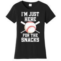 I'm Just Here For The Snacks Vintage Baseball Women's T-Shirt