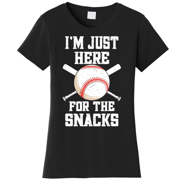 I'm Just Here For The Snacks Vintage Baseball Women's T-Shirt