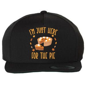 Im Just Here For The Pie Funny Thanksgiving Pumpkin Pie Gift Wool Snapback Cap