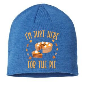 Im Just Here For The Pie Funny Thanksgiving Pumpkin Pie Gift Sustainable Beanie