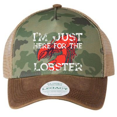 IM Just Here For The Lobster Funny Lobster Eating Seafood Legacy Tie Dye Trucker Hat