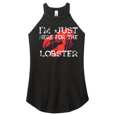 IM Just Here For The Lobster Funny Lobster Eating Seafood Women’s Perfect Tri Rocker Tank