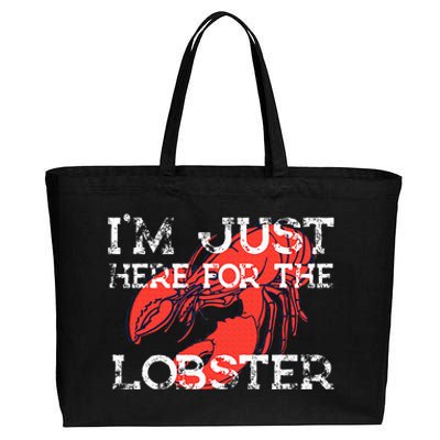 IM Just Here For The Lobster Funny Lobster Eating Seafood Cotton Canvas Jumbo Tote