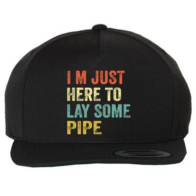I'm Just Here To Lay Pipe Funny Plumber Pipefitter Wool Snapback Cap