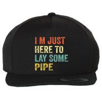 I'm Just Here To Lay Pipe Funny Plumber Pipefitter Wool Snapback Cap