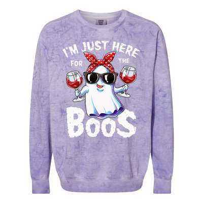 Im Just Here For The Boos Halloween Ghost Cute Funny Colorblast Crewneck Sweatshirt