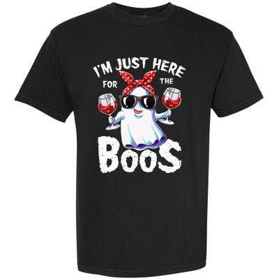 Im Just Here For The Boos Halloween Ghost Cute Funny Garment-Dyed Heavyweight T-Shirt