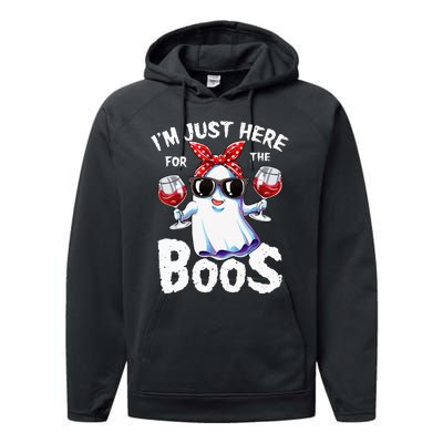 Im Just Here For The Boos Halloween Ghost Cute Funny Performance Fleece Hoodie