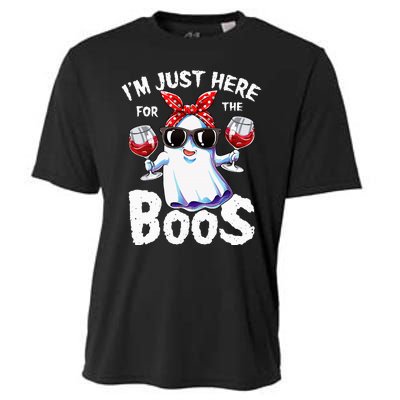 Im Just Here For The Boos Halloween Ghost Cute Funny Cooling Performance Crew T-Shirt