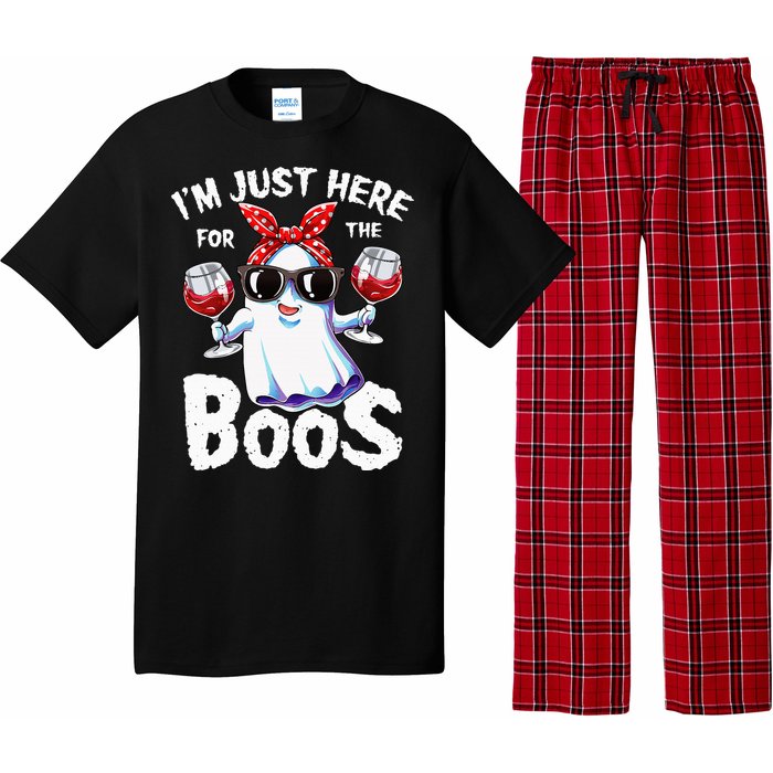 Im Just Here For The Boos Halloween Ghost Cute Funny Pajama Set