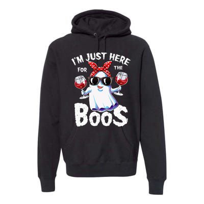 Im Just Here For The Boos Halloween Ghost Cute Funny Premium Hoodie