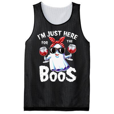 Im Just Here For The Boos Halloween Ghost Cute Funny Mesh Reversible Basketball Jersey Tank