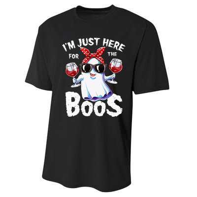 Im Just Here For The Boos Halloween Ghost Cute Funny Performance Sprint T-Shirt