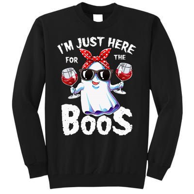 Im Just Here For The Boos Halloween Ghost Cute Funny Tall Sweatshirt