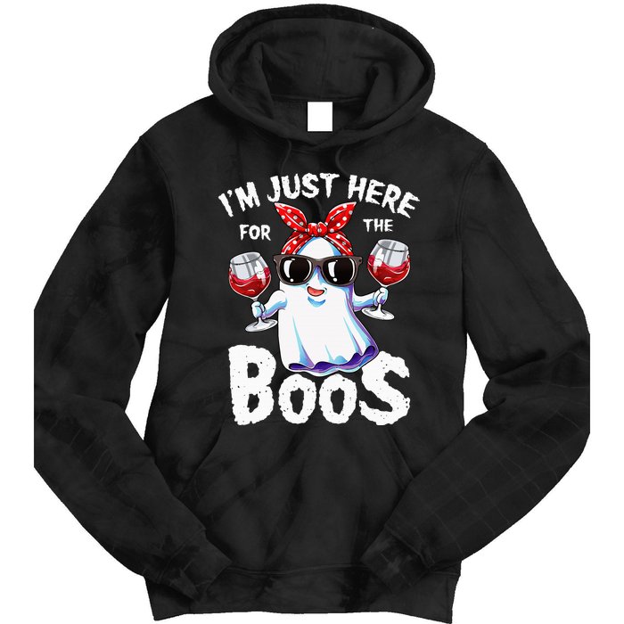 Im Just Here For The Boos Halloween Ghost Cute Funny Tie Dye Hoodie