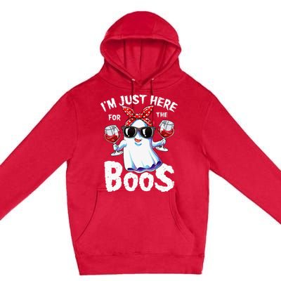 Im Just Here For The Boos Halloween Ghost Cute Funny Premium Pullover Hoodie