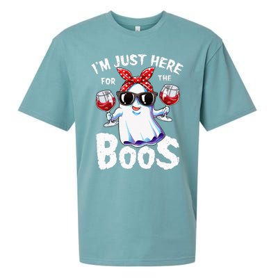 Im Just Here For The Boos Halloween Ghost Cute Funny Sueded Cloud Jersey T-Shirt