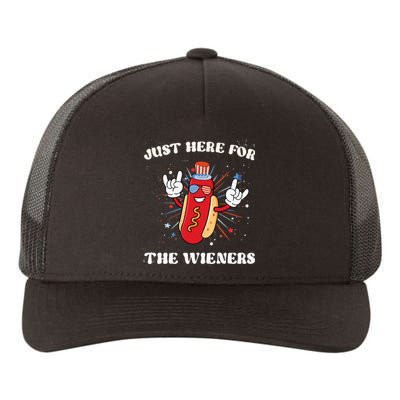 I'm Just Here For The Wieners Funny Fourth of July Yupoong Adult 5-Panel Trucker Hat