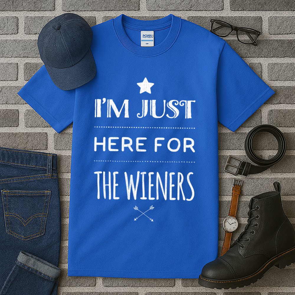 Im Just Here For The Wieners Summer Hot Dog Camping Funny Gift Great Gift Tall T-Shirt