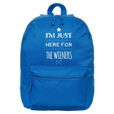 Im Just Here For The Wieners Summer Hot Dog Camping Funny Gift Great Gift 16 in Basic Backpack
