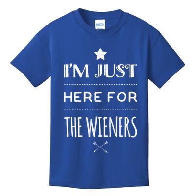 Im Just Here For The Wieners Summer Hot Dog Camping Funny Gift Great Gift Kids T-Shirt