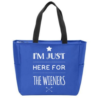 Im Just Here For The Wieners Summer Hot Dog Camping Funny Gift Great Gift Zip Tote Bag