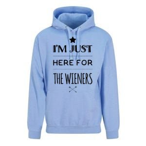 Im Just Here For The Wieners Summer Hot Dog Camping Funny Gift Great Gift Unisex Surf Hoodie