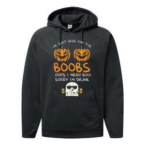 Im Just Here For The Boobs Boos Drunk Ghost Beer Halloween Performance Fleece Hoodie