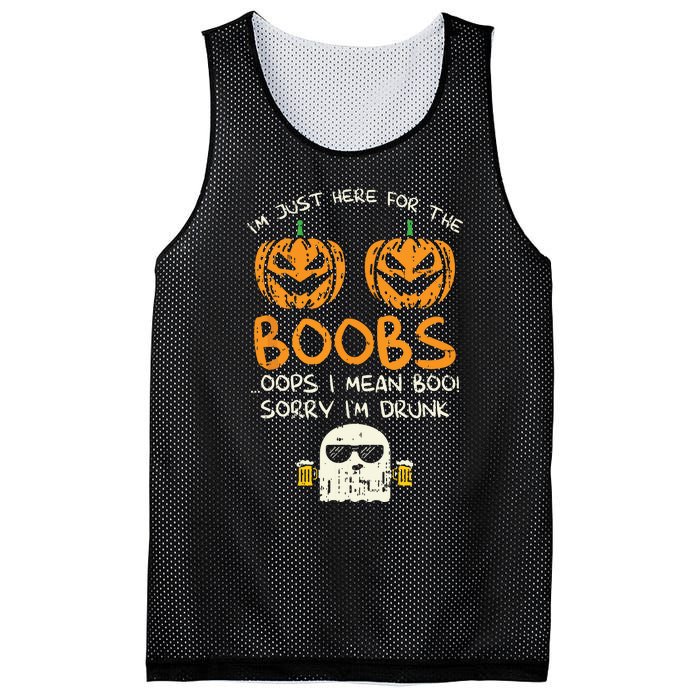 Im Just Here For The Boobs Boos Drunk Ghost Beer Halloween Mesh Reversible Basketball Jersey Tank