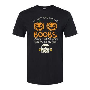 Im Just Here For The Boobs Boos Drunk Ghost Beer Halloween Softstyle CVC T-Shirt