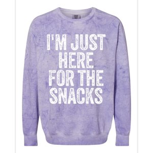 I'm Just Here For The Snacks Funny Food Lover Foodie Joke Great Gift Colorblast Crewneck Sweatshirt