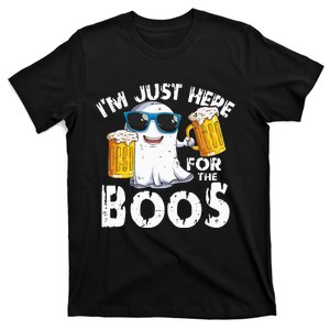 I'm just here for the boos Beer Ghost Halloween costume T-Shirt