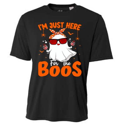 Im Just Here For The Boos Funny Halloween Wo Ghost Wine Cooling Performance Crew T-Shirt