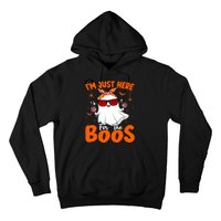 Im Just Here For The Boos Funny Halloween Wo Ghost Wine Hoodie