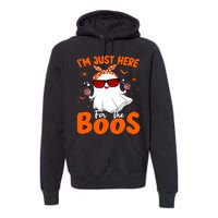 Im Just Here For The Boos Funny Halloween Wo Ghost Wine Premium Hoodie