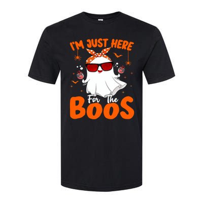 Im Just Here For The Boos Funny Halloween Wo Ghost Wine Softstyle CVC T-Shirt