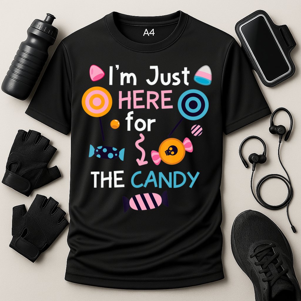 I'm Just Here For The Candy Cute Halloween Candy Party Cooling Performance Crew T-Shirt