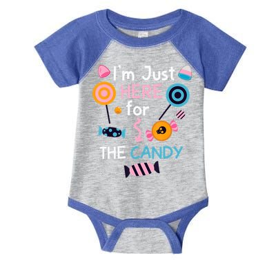 I'm Just Here For The Candy Cute Halloween Candy Party Infant Baby Jersey Bodysuit