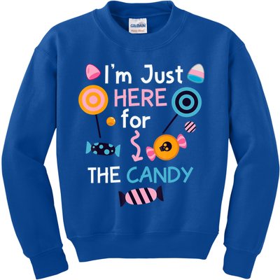 I'm Just Here For The Candy Cute Halloween Candy Party Kids Sweatshirt