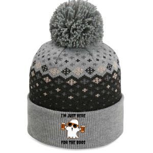 Im Just Here For The Boos Funny Halloween Beer Lovers Drink The Baniff Cuffed Pom Beanie