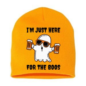 Im Just Here For The Boos Funny Halloween Beer Lovers Drink Short Acrylic Beanie