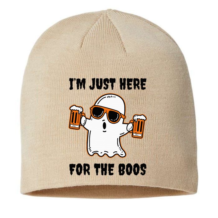 Im Just Here For The Boos Funny Halloween Beer Lovers Drink Sustainable Beanie